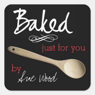 Sticker Carré Noir fait sur commande de fantaisie cuit au four