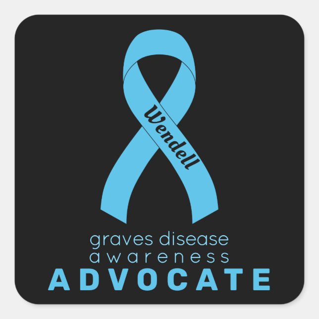Sticker Carré noir Graves Disease Advocate (Devant)