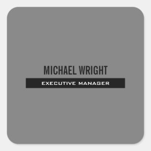 Sticker Carré Noir Gris Moderne Plain Simple Minimaliste