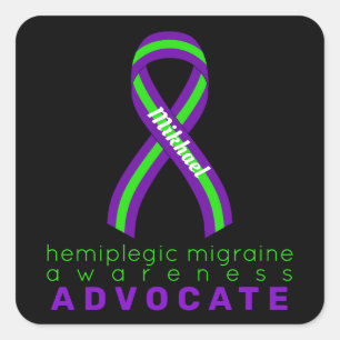Sticker Carré noir Hemiplegic Migraine Advocate