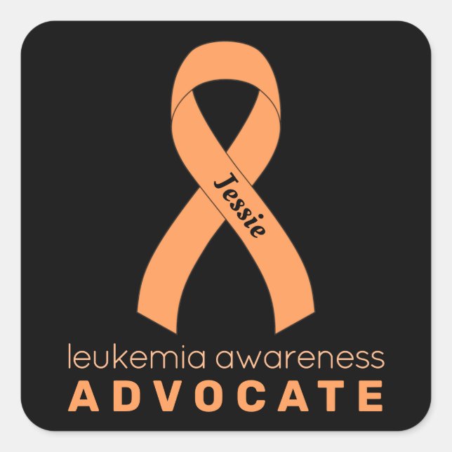 Sticker Carré noir Leukemia Advocate (Devant)