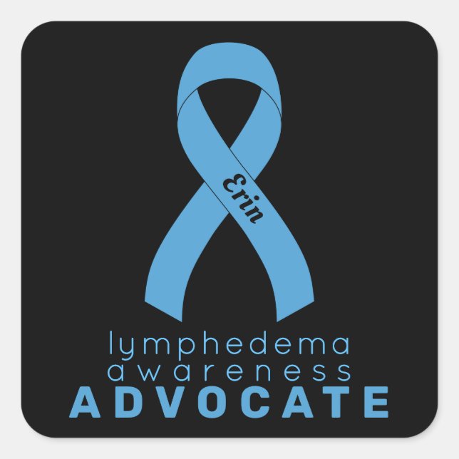 Sticker Carré noir Lymphedema Advocate (Devant)