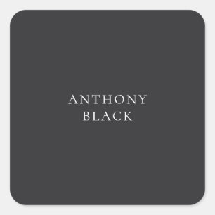 Sticker Carré Noir Mat Minimaliste Élégant Classique