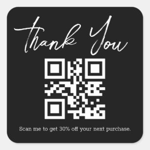 Sticker Carré noir minimaliste merci entreprise code qr
