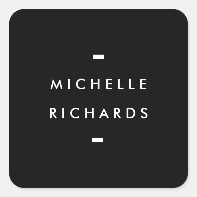 Sticker Carré Noir moderne et simple (Devant)