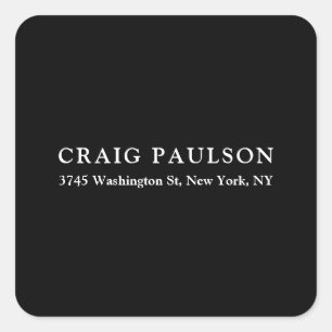 Sticker Carré Noir Plain minimaliste Élégant Design classique