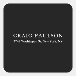 Sticker Carré Noir Plain minimaliste Élégant Design classique