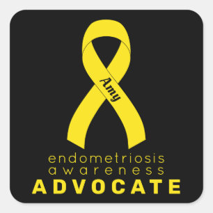 Sticker Carré noir pour l'endométriose Advocate