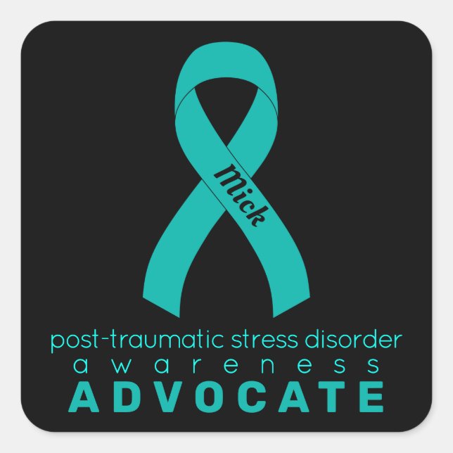 Sticker Carré noir PTSD Advocate (Devant)