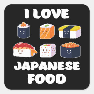 Sticker Carré Noix de sushi Anime Manga Funny Japan Otaku