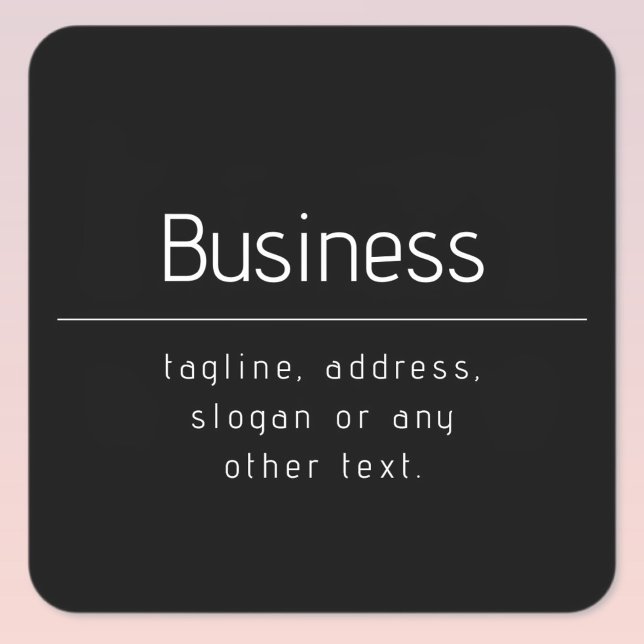 Sticker Carré Nom commercial minimal moderne et autres informati (Créateur téléchargé)