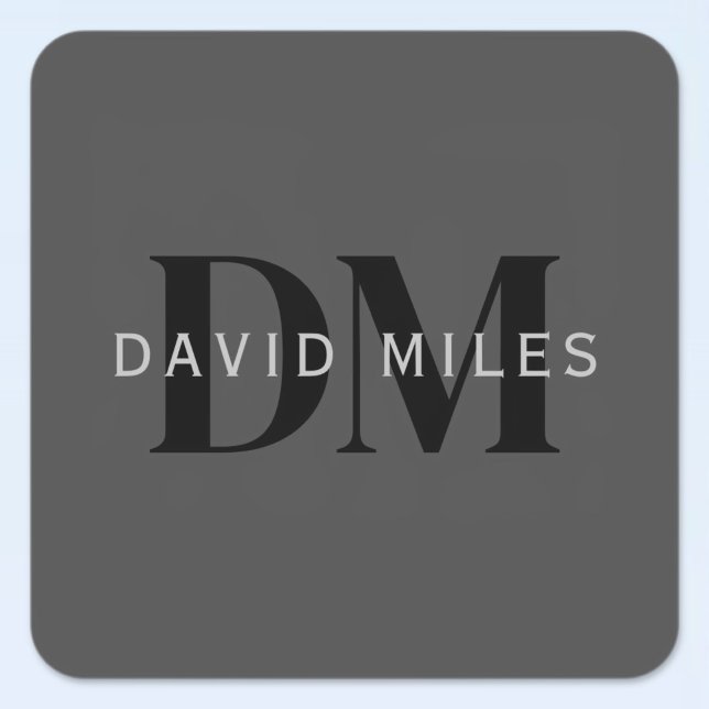 Sticker Carré Nom commercial modifiable (ou tout autre texte) Gr (Créateur téléchargé)