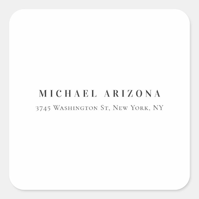 Sticker Carré Nom d'ajout personnel moderne exclusif (Devant)