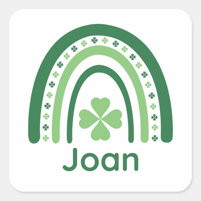 Sticker Carré Nom de la Joie Clover Boho Rainbow (Devant)