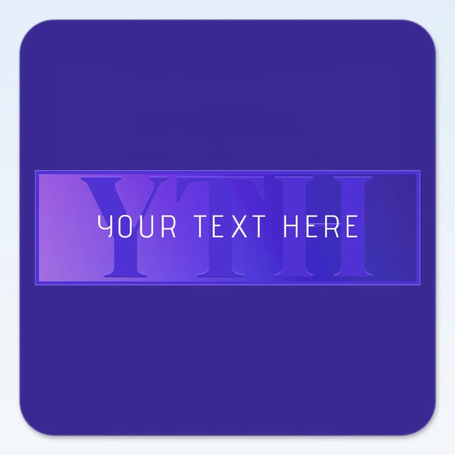 Sticker Carré Nom de script élégant moderne & Monogram Ombre Pur (Créateur téléchargé)