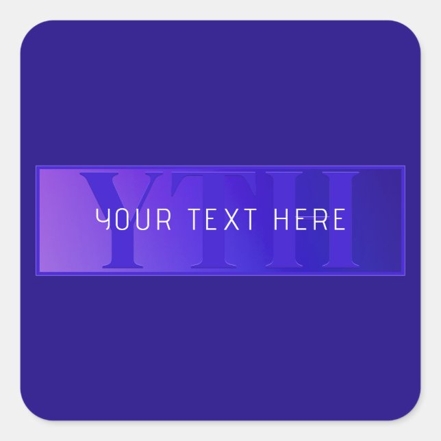 Sticker Carré Nom de script élégant moderne & Monogram Ombre Pur (Devant)