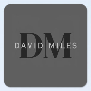 Sticker Carré Nom d'entreprise modifiable (ou tout autre texte) 