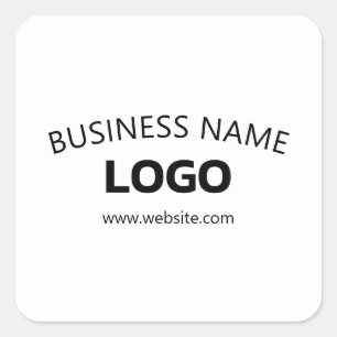 Sticker Carré Nom d'entreprise modifiable, site Web et logo télé