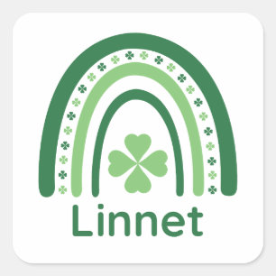 Sticker Carré Nom du réseau Clover Boho Rainbow