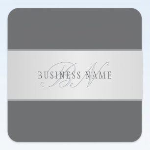 Sticker Carré Nom élégant et lettrage de monogramme (ou autre te