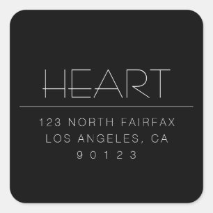 Sticker Carré Nom et adresse minimaux modernes et élégants   Noi