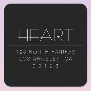 Sticker Carré Nom et adresse minimaux modernes et élégants   Noi