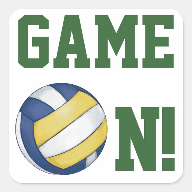 Sticker Carré Nom et numéro de l'équipe de volleyball (Devant)