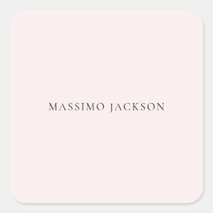 Sticker Carré Nom Minimaliste Moderne Simple Couleur Pastel