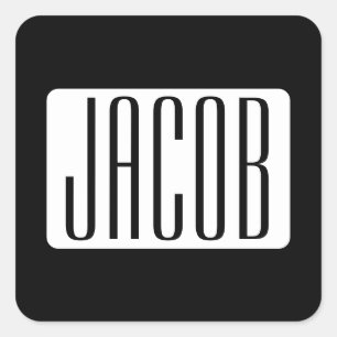 Sticker Carré Nom moderne ou nom de marque modifiable pour l'ent