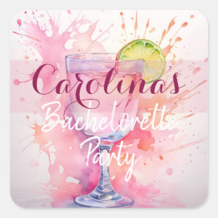 Sticker Carré Nom personnalisé Équipe de mariée/Bachelorette Par