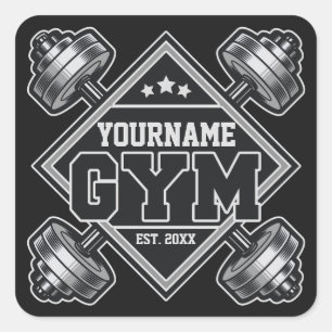 Sticker Carré Nom personnalisé Poids Accueil Crossfit Gym