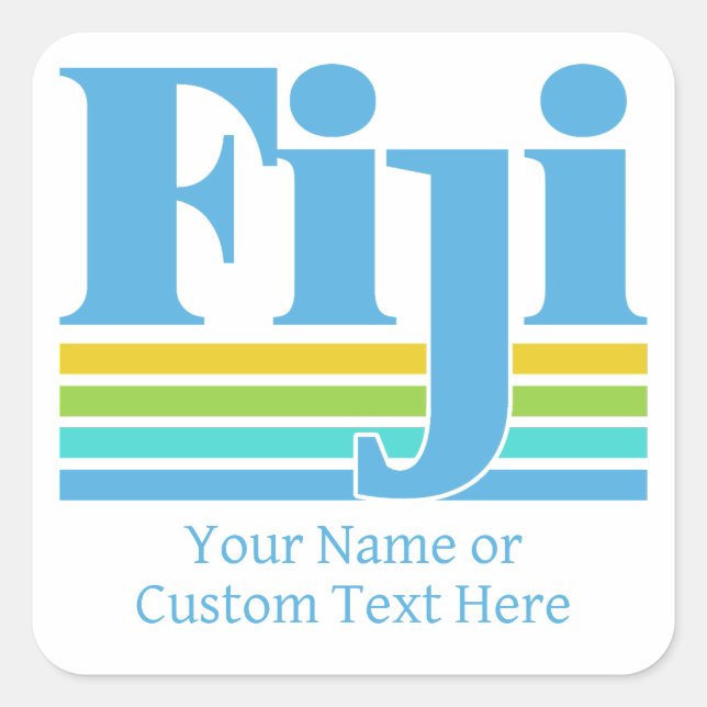 Sticker Carré Nom personnalisé / Texte Fiji (Devant)