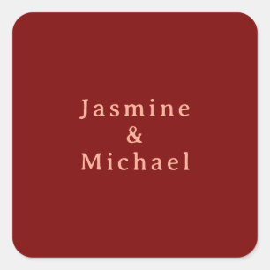 Sticker Carré Nom personnel minimaliste et blanc profond