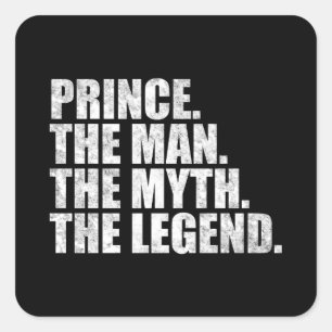 Sticker Carré Nom prince, Prince L'Homme Le Mythe La Légende