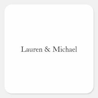 Sticker Carré Noms blancs noirs minimalistes mariages