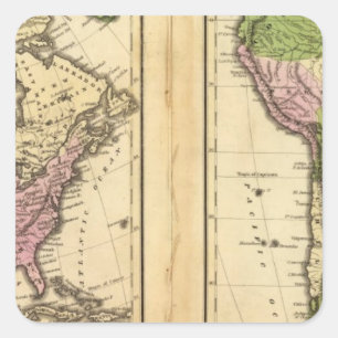 Sticker Carré Nord et l'Amérique du Sud