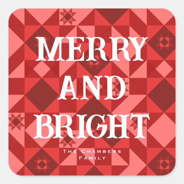Sticker Carré Nordic Star Merry et Bright (Devant)
