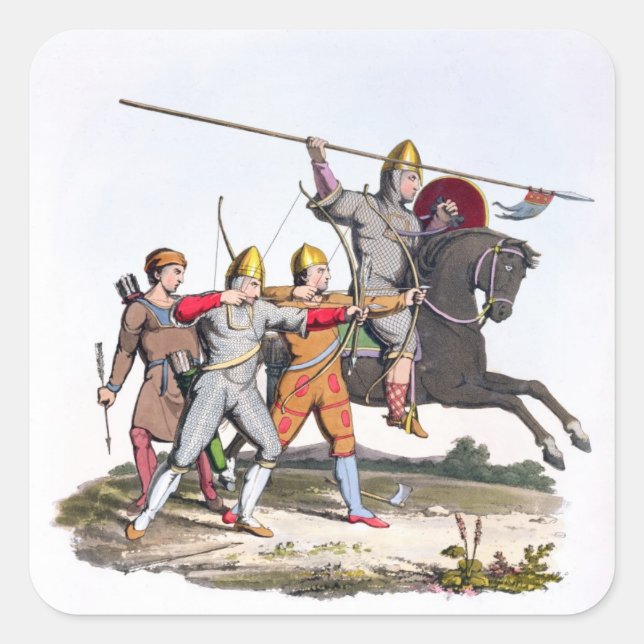 Sticker Carré Norman Knight and Archers, 1066, de 'Ancient Arm (Devant)