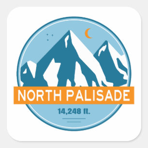 Sticker Carré North Palisade Californie Étoiles Lune