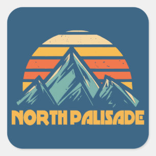 Sticker Carré North Palisade Californie Turquoise Rétro