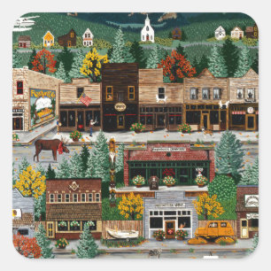 Sticker Carré "Northern Exposure" ~ Roslyn, Washington