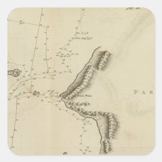 Sticker Carré Norton Sound, détroit de Bherings, Alaska (Devant)