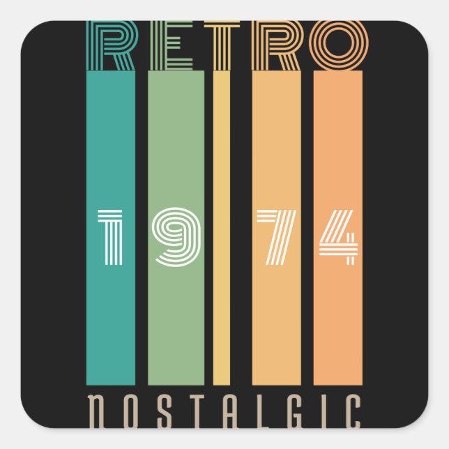 Sticker Carré Nostalgique rétro 1974 (Devant)