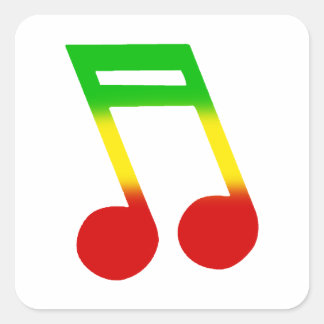 Sticker Carré Note de musique Rasta
