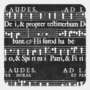 Sticker Carré note musicale grunge