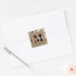 Sticker Carré Note musicale vintage Monogramme musicien