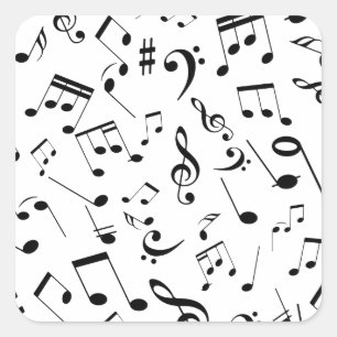 Sticker Carré Notes de Musique 3