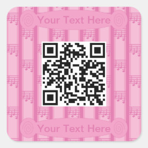 Sticker Carré Notes de musique amusantes et fantaisistes Code QR