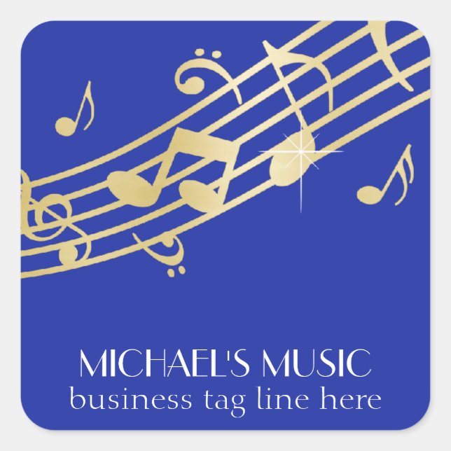 Sticker Carré Notes musicales d'affaires de la musique moderne d (Devant)
