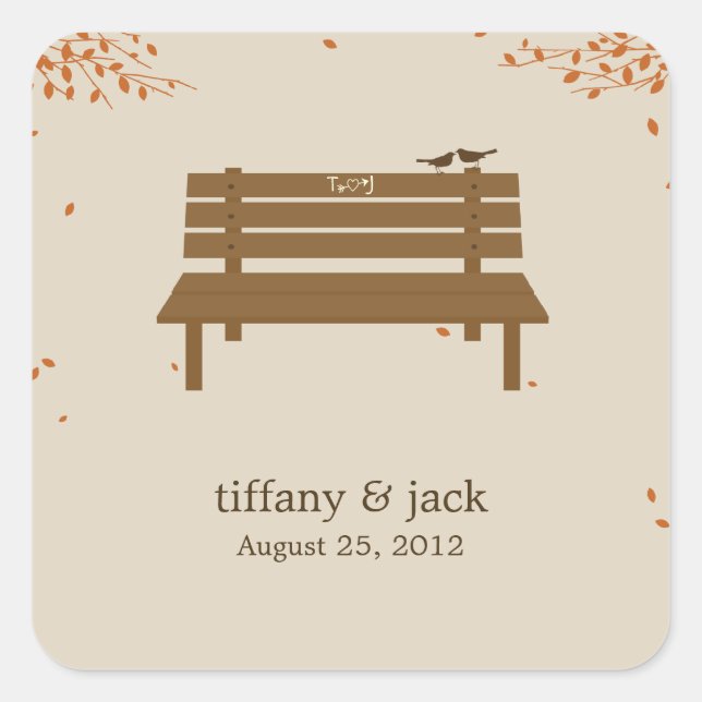 Sticker Carré Notre chevalet de banc Favoriser (Devant)